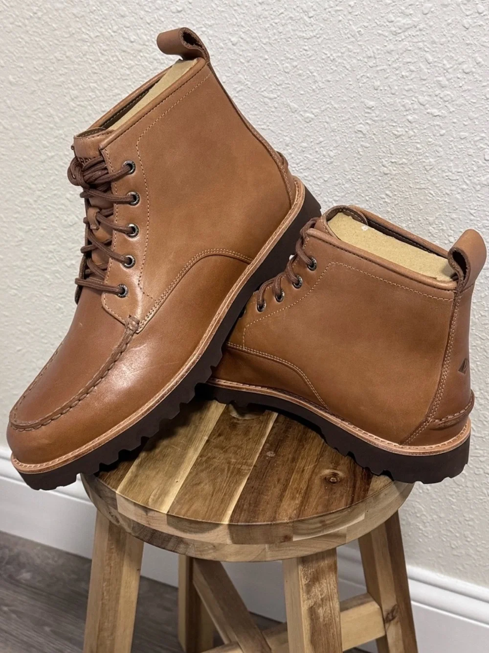 Sperry Newton Moc Toe Leather Boots Tan Bronzer Mens Size 12 NIB